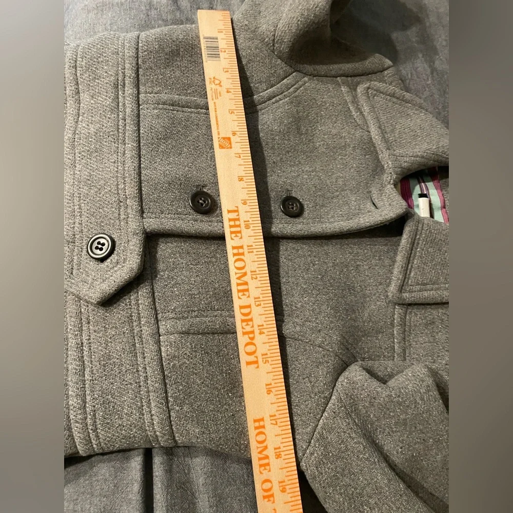 J. Crew Gray Wool-Blend Pea Coat with Belted Waist - Picture 9 of 14